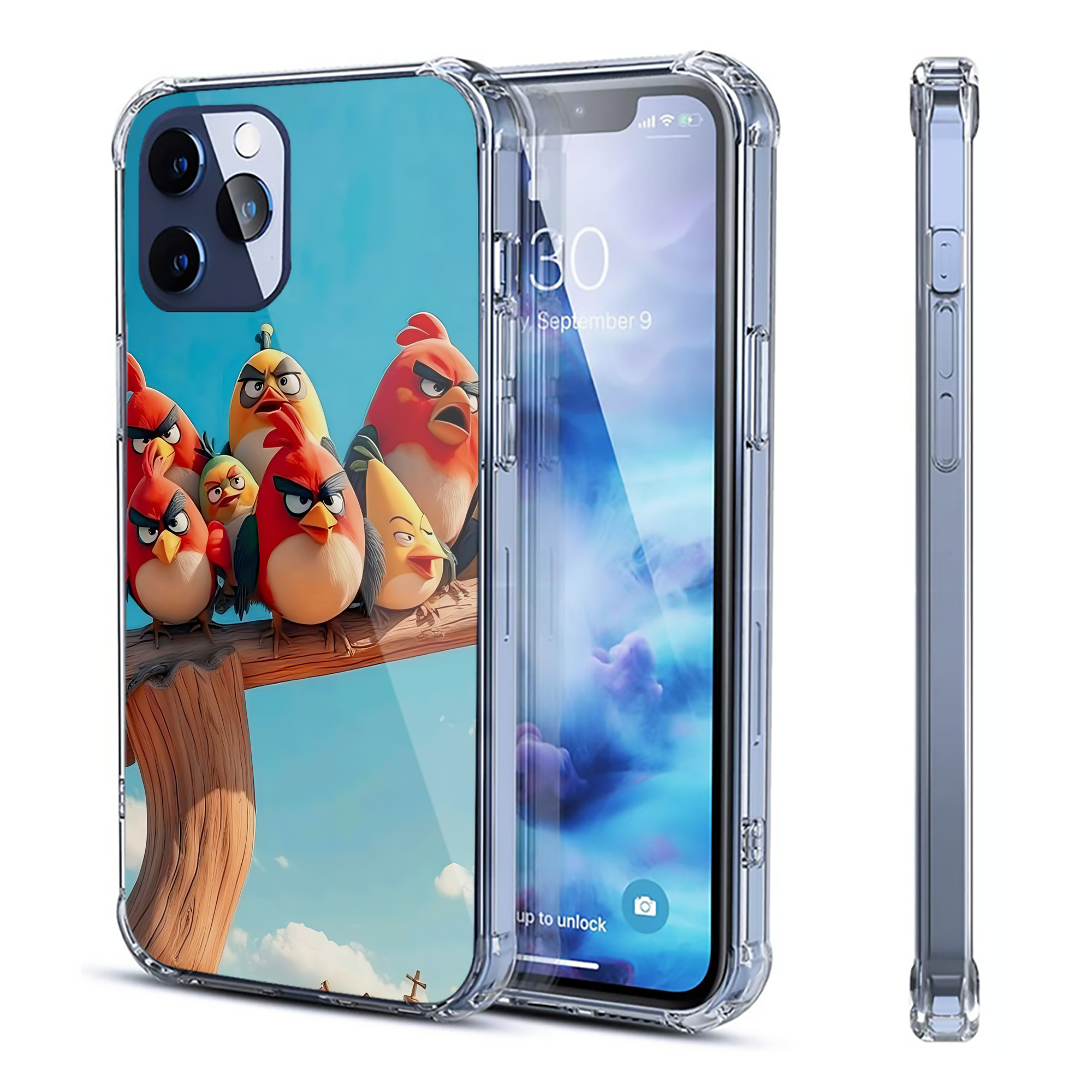 （画像用） Angry Birds アングリーバード 【iPhone 12シリーズ対応】透明スマホケース（クリアソフトケース）